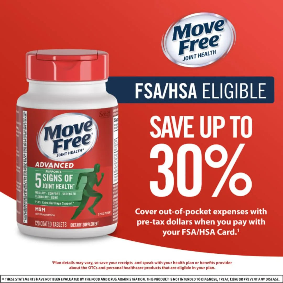 Conjunto Move Free Glucosamina Condroitina Avanzado Plus MSM Soporte Articular 40 Días