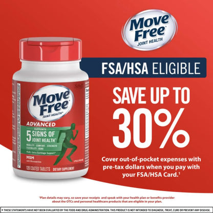 Conjunto Move Free Glucosamina Condroitina Avanzado Plus MSM Soporte Articular 40 Días