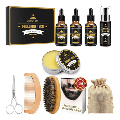 Kit De Barba Premium Con Aceite Bálsamo Y Accesorios Regalo Ideal Para Hombres