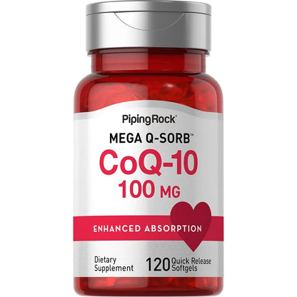 Coq10 100mg 120 Capsulas Blandas Con Extracto De Pimienta Negra Suplemento Energia Y Antioxidante