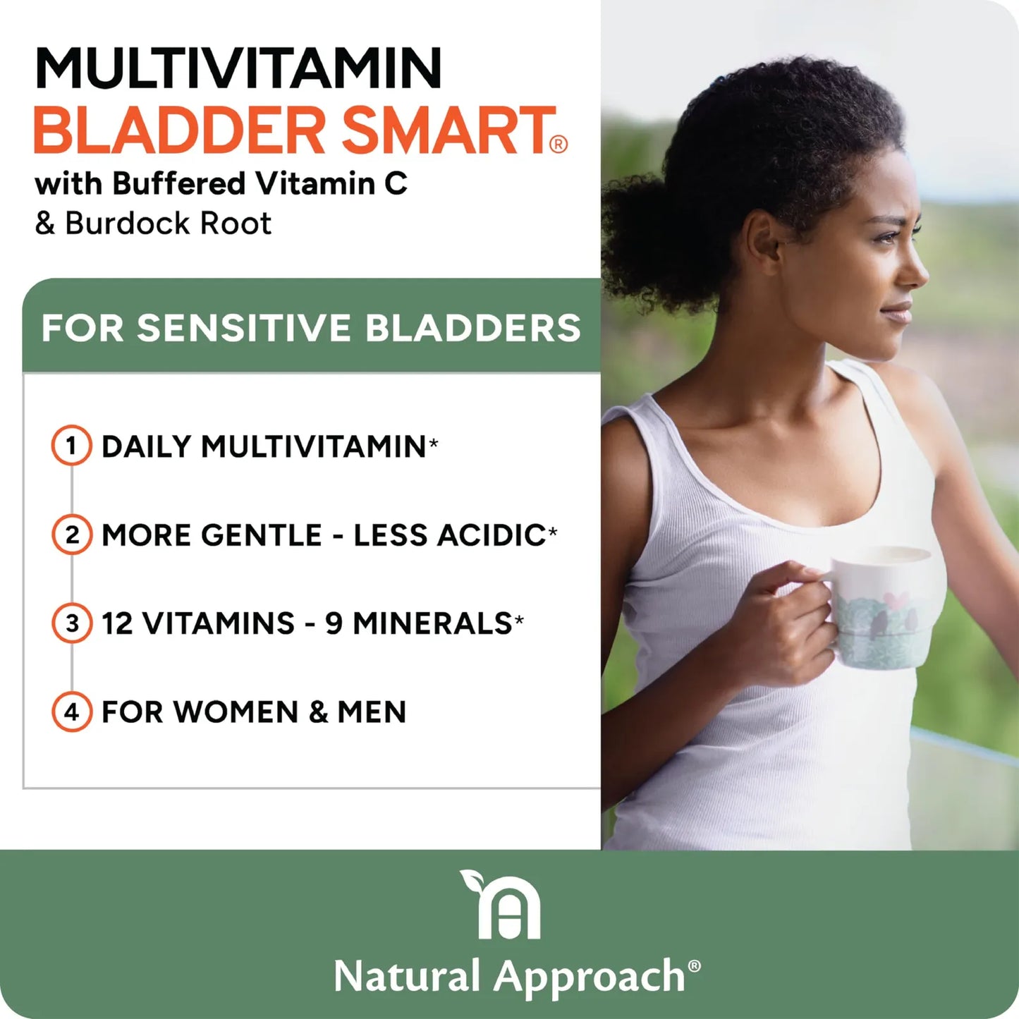 Multivitamínico Bajo Ácido Para Vejigas Sensibles 12 Vitaminas 60 Cápsulas