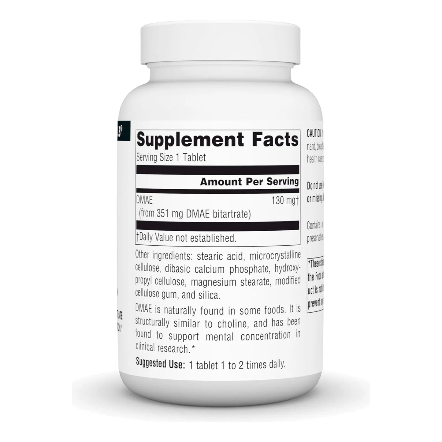 DMAE Dimetilaminoetanol Bitartrato 200 Tabletas Source Naturals Suplemento Cognitivo Y Piel