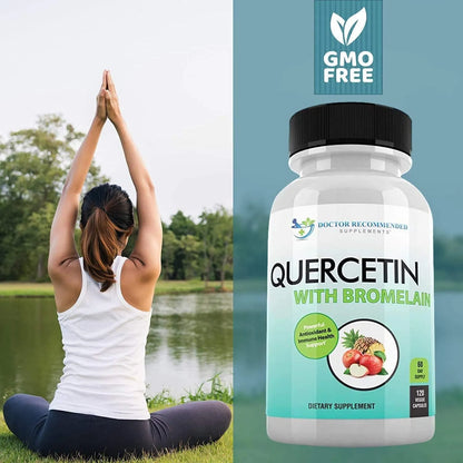 Quercetina 800mg Con Bromelina 165mg 120 Cápsulas Veganas Suplemento Antioxidante