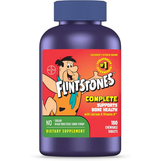 Flintstones Vitamins Vitaminas masticables para niños, multivitamínico completo para niños y niños pequeños con hierro, calcio, vitamina C, vitamina D y más, 180 unidades