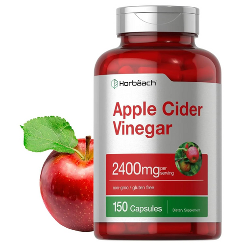 Cápsulas de vinagre de sidra de manzana | 2400 mg | 200 píldoras | Suplemento sin OMG, sin gluten | por Horbaach