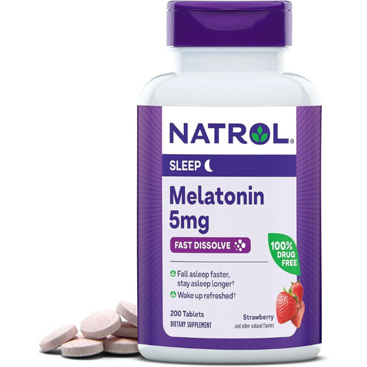 Natrol Sleep Melatonina 5mg tabletas de disolución rápida, ayuda para dormir por la noche para adultos