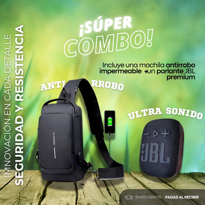 SUPER COMBO JBL Wind3 Pro + Mochila Antirrobo: Estilo y Protección Total℠